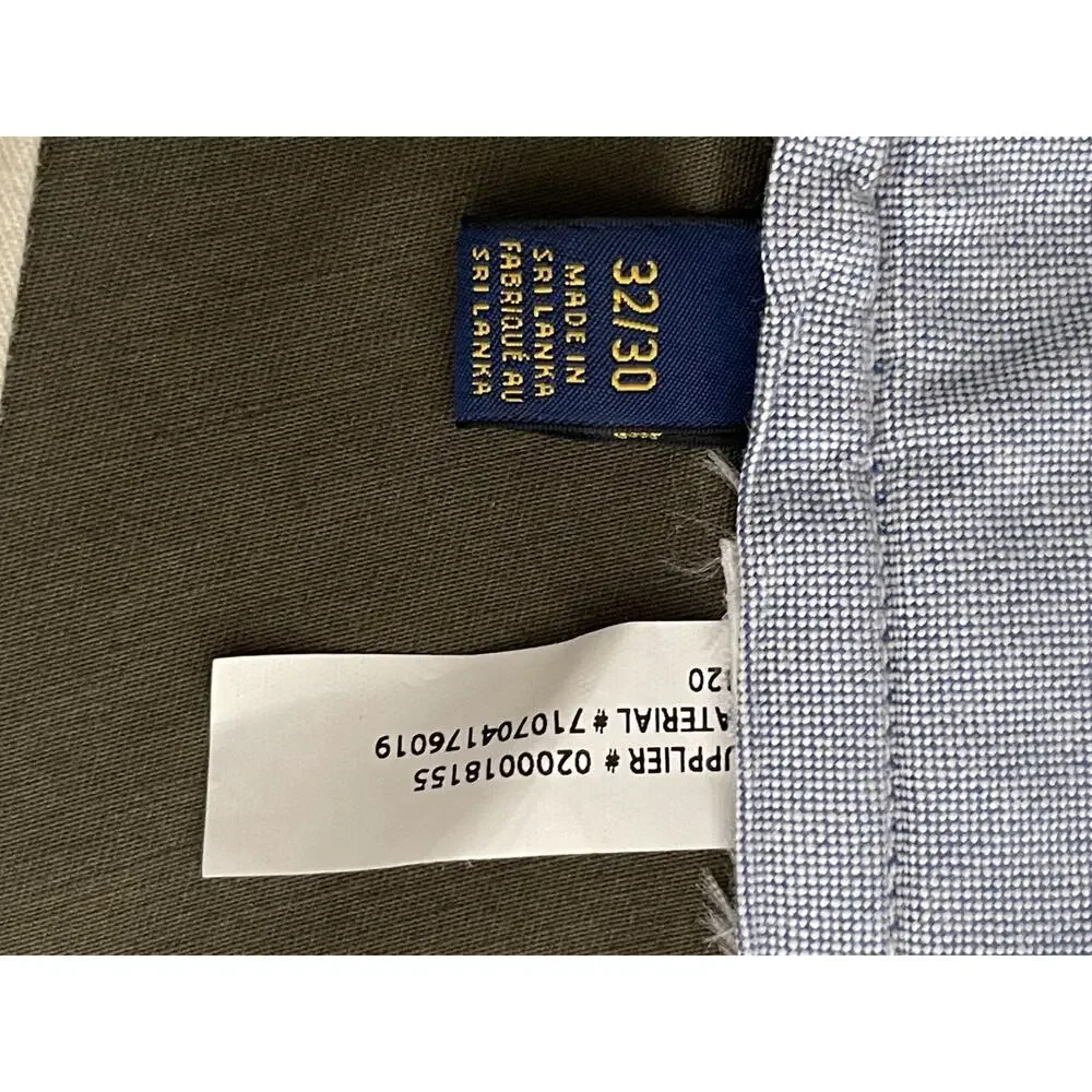 Polo Ralph Lauren Stretch Slim Fit‎ 32X30 Side Pockets Olive Green Chino